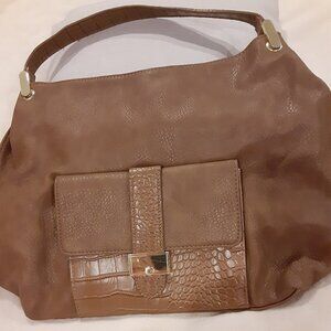 Olivia & Joy Brown Single Strap Purse w/Snap Closure, Wallet on Front w/Snap